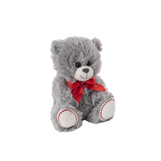Valentines Teddy Bears - Andre Bear With Red Bow Grey (20cmST)