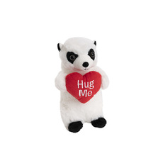 Jungle Animal Soft Toys - Cheeky Meerkat Holding Hug Me Heart White (20cmST)