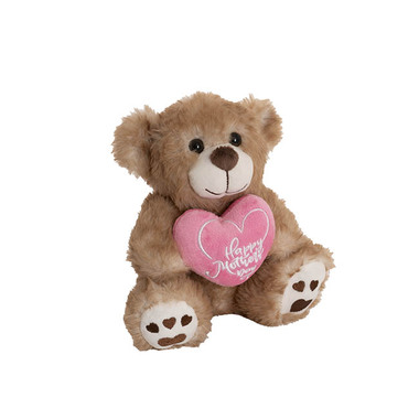 Mothers Day Soft Toys - Teddy Bear Josh w Happy Mothers Day Heart Brown (20cm.ST)