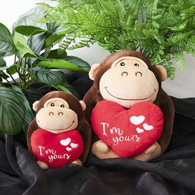 Champ the Gorilla Plush Toy w Im Yours Heart Brown (25cmST)