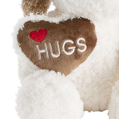 Puppy Spot w Hugs Heart Plush Toy White (25cmST)