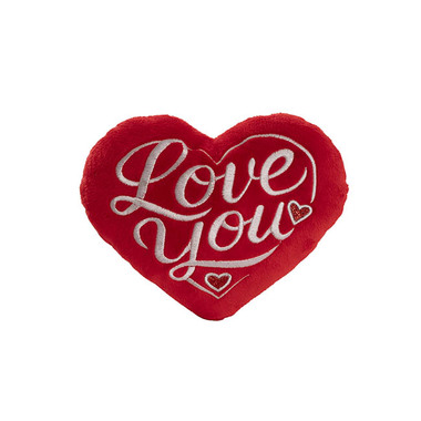 Valentines Day Soft Toys - Love You Plush Velvet Heart Red (20cmWx18cmH)