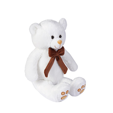 Medium Teddy Bears - Kyle Bear With Brown Bow White (40cmST)