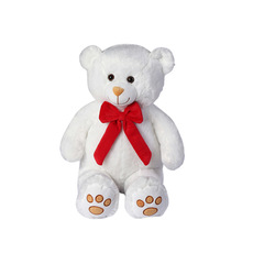 Kyle Bear With Red Bow White (40cmST)