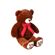 Medium Teddy Bears - Kyle Bear With Red Bow Brown (40cmST)