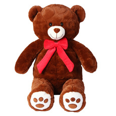 Kyle Bear With Red Bow Brown (65cmST)