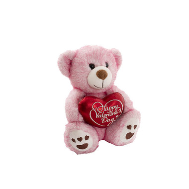 Valentines Day Soft Toys - Teddy Bear Josh w Happy Valentines Day Heart Pink (20cmST)