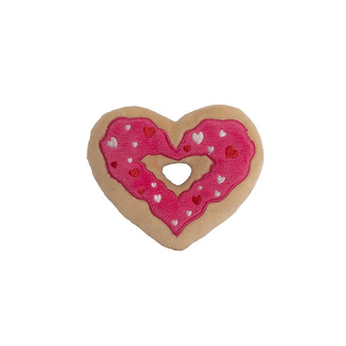Valentines Day Soft Toys - Mini Plush Heart Donut Pink (12cmWx10cmH)