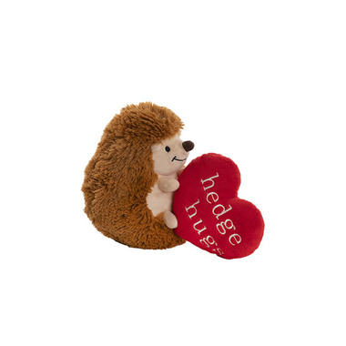 Valentines Day Soft Toys - Hedgehog Jimmy Plush Soft Toy w Red Heart Brown (20cm.HT)