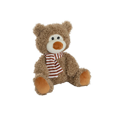 Small Teddy Bears - Grizzly Bear Miles Plush Soft Toy w Scarf Brown (25cmST)
