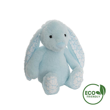 Bunny Soft Toys - Petals Bunny w Bow Pattern Eco Plush Blue (30cm.ST)
