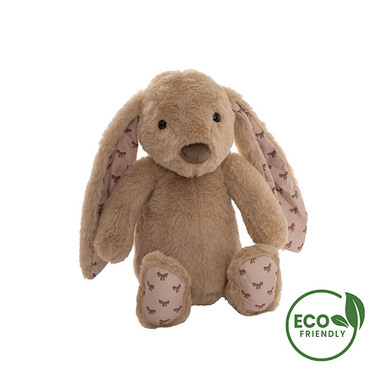 Bunny Soft Toys - Petals Bunny w Bow Pattern Eco Plush Brown (30cm.ST)