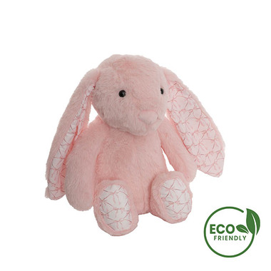 Bunny Soft Toys - Petals Bunny w Bow Pattern Eco Plush Pink (30cm.ST)