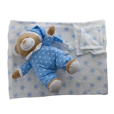 Starbright Teddy Bear Gift Pack Bear and Blanket Blue