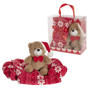 Baby Gift Sets - Teddy Bear Brady & Blanket Gift Pack Brown (25cmH)