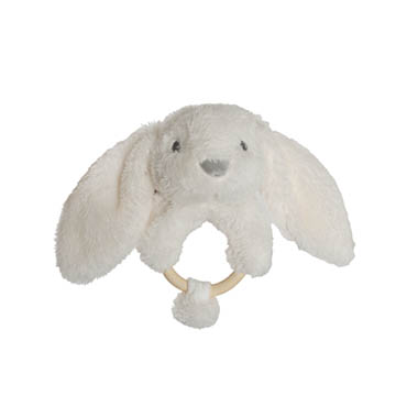 Baby Rattles - Rosie Bunny Rattle White & Pink (18cmHT)
