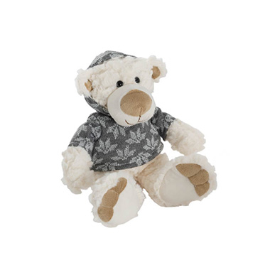 Small Teddy Bears - Archie the Artic Bear w Hoodie Cream (25cmH)