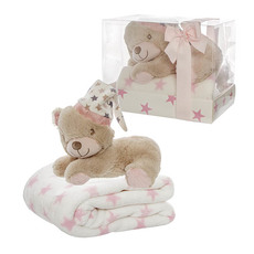 Baby Gift Sets - Lily Teddy Bear Gift Pack Pink (22cmHT)