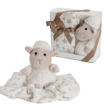 Baby Gift Sets - Leah the Lamb & Blanket Gift Pack Beige (20x18x26)