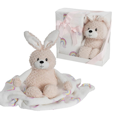 Baby Gift Sets - Bunny Flops & Blanket Gift Pack Peach (20x18x26cm)