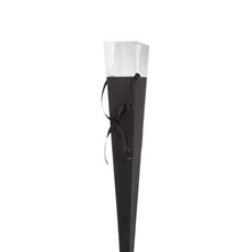 Acetate Rose Cylinders & Cones - Accetate Premium Flat Pack Rose Cone Black (7x65cmH) Pack 6
