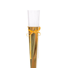 Acetate Rose Cylinders & Cones - Accetate Premium Flat Rose Cone Chrome Gold (7x65cmH) Pack 6