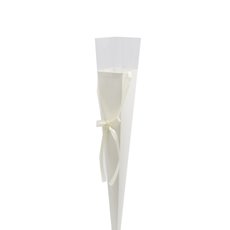 Acetate Rose Cylinders & Cones - Accetate Premium Flat Pack Rose Cone White (7x65cmH) Pack 6