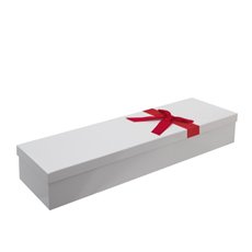 Ribbon Glossy Rose Box Dozen White (75x21x11cmH) Set 3