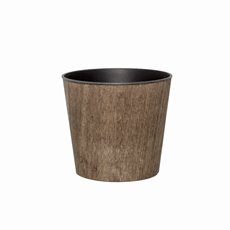 Flora Flower Pots & Planters - Flora Woodgrain Walnut Pot Round (15.5Dx13cmH)