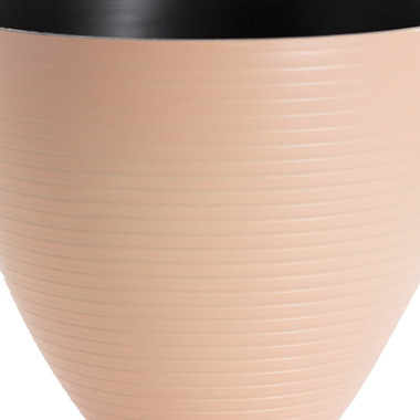 Flora Stripe Pot Round (18.5Dx15cmH) Nude