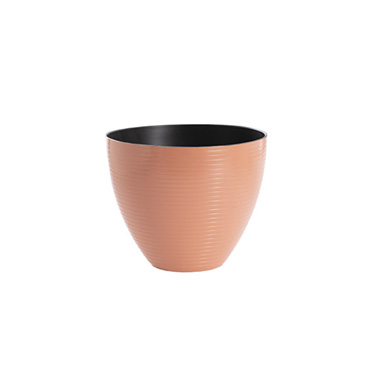 Flora Flower Pots & Planters - Flora Stripe Pot Round (18.5Dx15cmH) Terracotta Orange