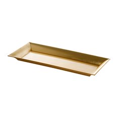 Plastic Rectangle Tray Gold (36x17x2.5cmH)