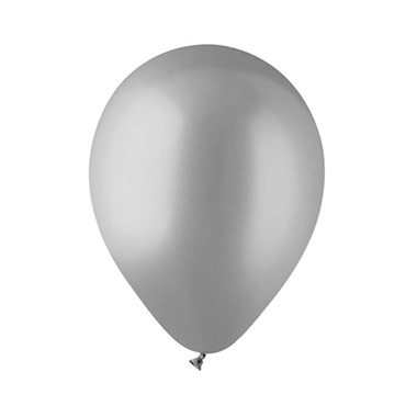 Latex Balloons - Latex Balloon 12 (30.5cm) Metallic Silver (36 Pack)