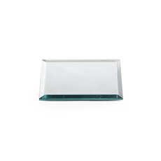 Candle Plates - Square Mirror Candle Plate with Bevelled Edge (10cm)