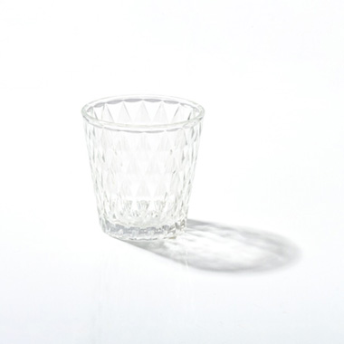 Glass Votive Candle Holder Diamond Arya Clear (7.5x7.5cmH)