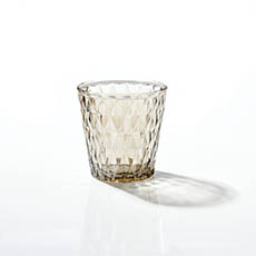 Glass Votive Candle Holder Diamond Arya Silver 7.5x7.5cmH