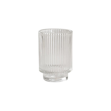 Glass Craft Ripple Vase Candle Holder Clear (8.7x12.8cmH)