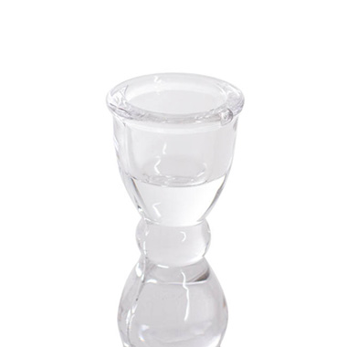 Glass Craft Ripple 2 in 1 Candle Holder Crystal (6.5x9cmH)