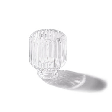 Glass Craft Ripple 2 in 1 Candle Holder Crystal (9x10cmH)