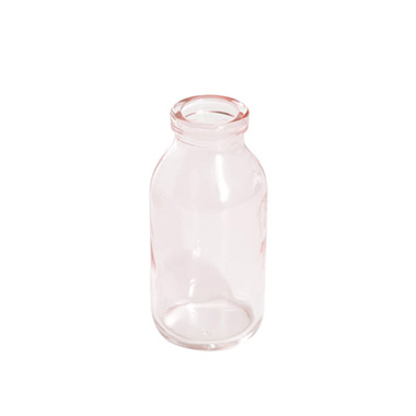 Glass Bottles - Glass Classic Milk Bottle Pink (5x10cmH)