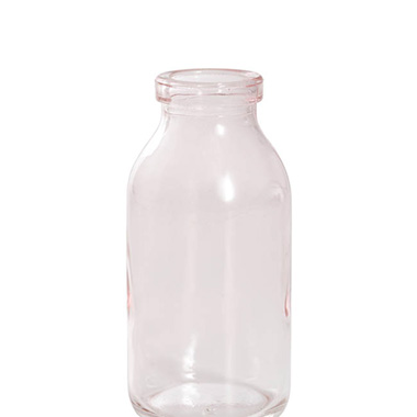 Glass Classic Milk Bottle Pink (5x10cmH)