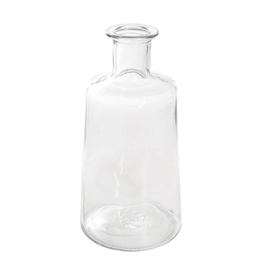 Recycled Style Glass Vases - Glass Habitat Bottle Vase Clear (11.5x24cmH)