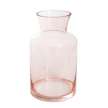 Decorative Glass Vases - Glass Lisette Vase Soft Pink (15x26cmH)