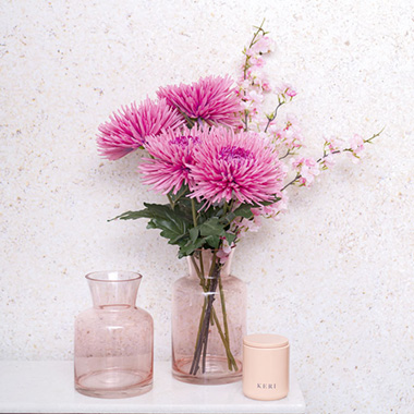 Glass Lisette Vase Soft Pink (15x26cmH)