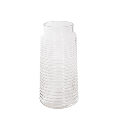  - Glass Luminous Cylinder Vase Clear (12x25cmH)