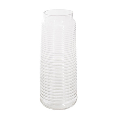 Glass Luminous Cylinder Vase Clear (12x30cmH)