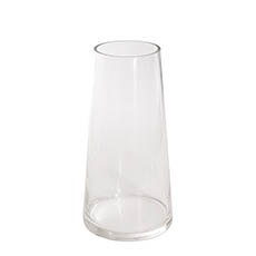 Clear Glass Vases - Glass Flourish Taper Vase Clear (13x25cmH)