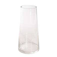 Clear Glass Vases - Glass Flourish Taper Vase Clear (14x28cmH)