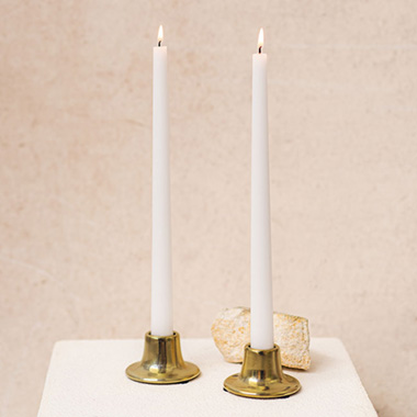 Taper Candle Holders - Ceramic Candle Holder Set 2 Gold (7Dx3cmH)