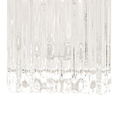 Glass Craft Ripple Cube Dinner Candle Holder Clear (4x4cmH)